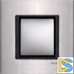 Рамка 1-ая (одинарная), Серебристый алюминий, серия UNICA TOP/CLASS, Schneider Electric