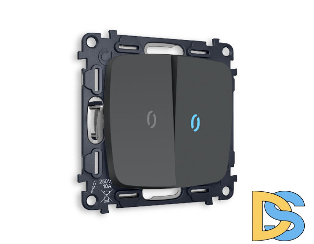 Комплект механизма 2-кл выключателя с подсветкой Ambrella Volt Omega MO904020