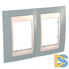 Рамка 2-ая (двойная), Серый/Бежевый, серия Unica, Schneider Electric