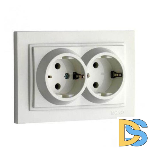 Розетка с заземлением двойная Mono Electric Despina 16А 250В слоновая кость 102-010004-120