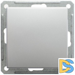 Выключатель 1-клавишный ,проходной (с двух мест) 16А, Матовый хром, серия Wessen 59, Schneider Electric