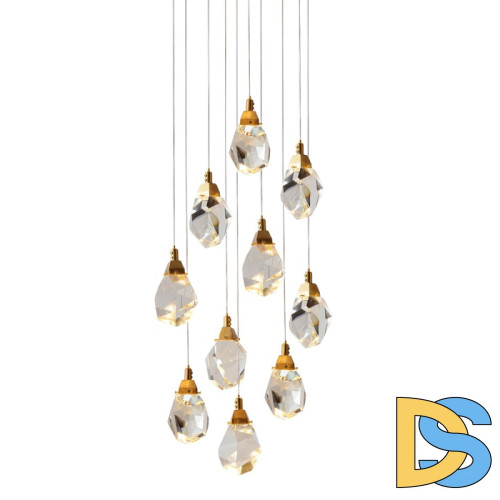 Подвесной светильник Delight Collection Crystal rock II 9701P/10R brass