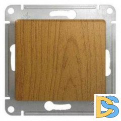 Выключатель 1-клавишный, перекрестный (с трех мест), Дерево Дуб, серия Glossa, Schneider Electric