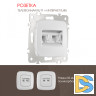 Розетка телефонная RJ11 + компьютерная RJ45 Arte Milano 205.44-1.silver
