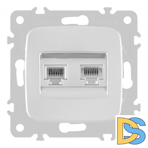 Розетка телефонная RJ11 + компьютерная RJ45 Arte Milano 205.44-1.silver