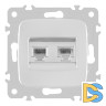 Розетка телефонная RJ11 + компьютерная RJ45 Arte Milano 205.44-1.silver