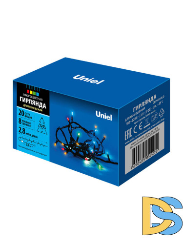 Светодиодная гирлянда Uniel (11092) разноцветный ULD-S0280-020/DGA Multi IP20