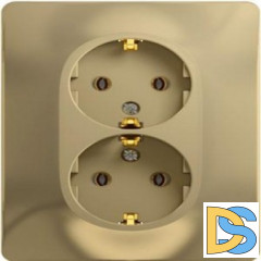 Розетка 2-ая электрическая с заземлением, Титан, серия Glossa, Schneider Electric