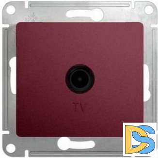 Розетка телевизионная проходная ТV 4 dB, Баклажановый, серия Glossa, Schneider Electric