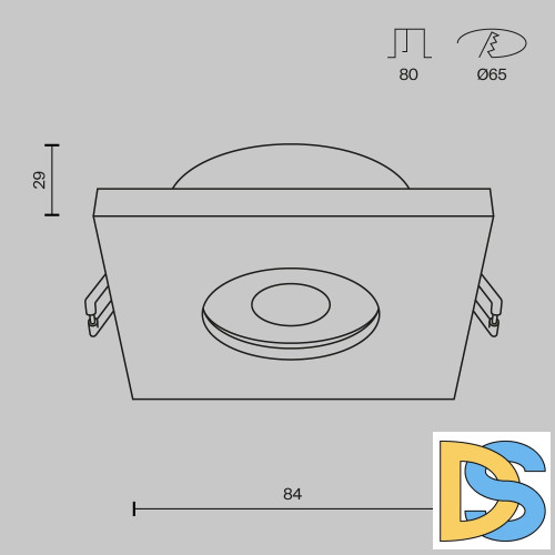 Встраиваемый светильник Maytoni Technical Stark DL083-01-GU10-SQ-W