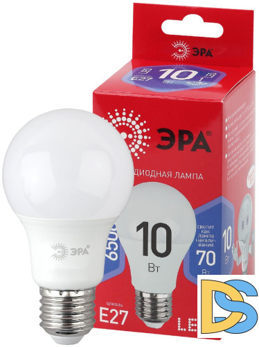 Лампа светодиодная Эра E27 10W 6500K LED A60-10W-865-E27 R Б0045324