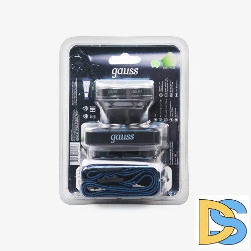 Налобный светодиодный фонарь Gauss аккумуляторный 60х70 100 лм GF401