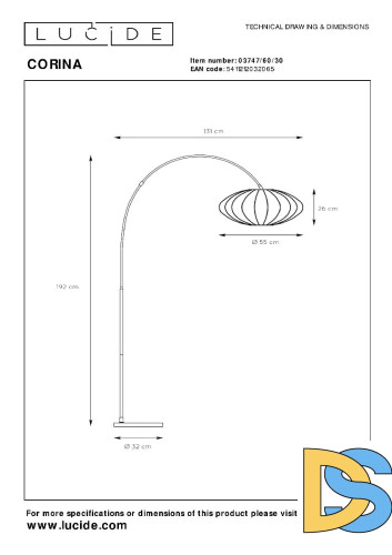 Торшер Lucide Corina 03747/60/30