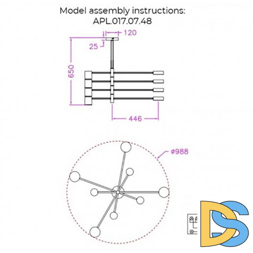 Подвесная светодиодная люстра Aployt Frania APL.017.07.48
