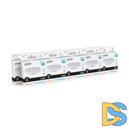 Лампа светодиодная Gauss GX53 6W 4100K матовая 83826