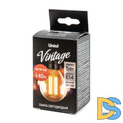Лампа светодиодная Uniel Vintage LED-G45-5W/GOLDEN/E14 GLV21GO UL-00010551