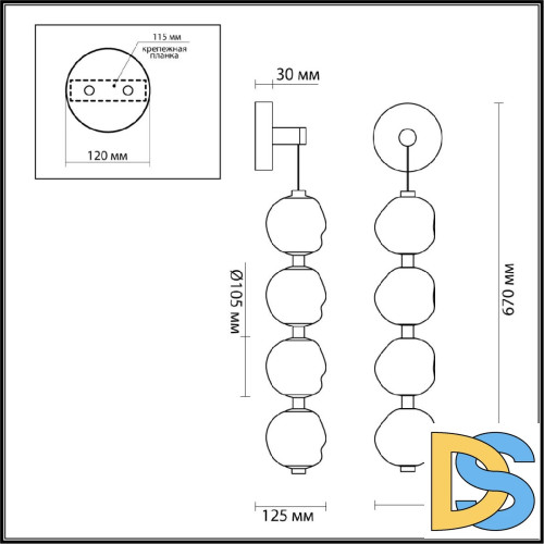 Настенный светильник Odeon Light Jemstone 5084/17WL