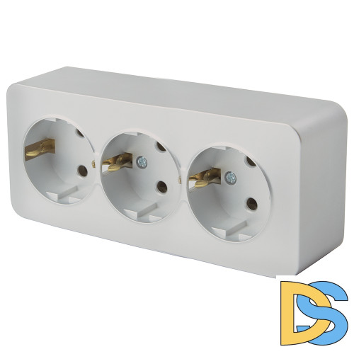 Розетка 3-местная с/з Stekker София MST16-13-03 49330