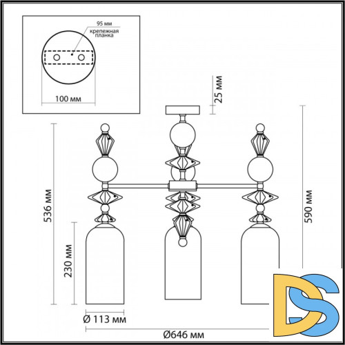 Люстра на штанге Odeon Light BIZET 4855/3C