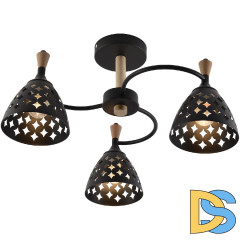 Люстра на штанге Reluce 01515-0.3-03 BK+WOOD