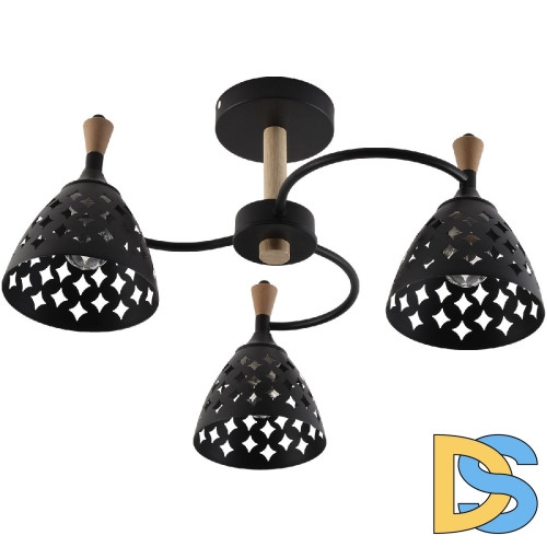 Люстра на штанге Reluce 01515-0.3-03 BK+WOOD