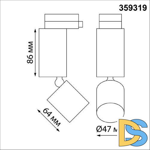 Трековый однофазный светильник Novotech Tubo 359319