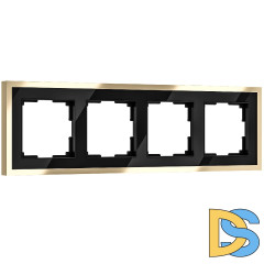 Рамка на 4 поста Werkel Baguette черный/латунь 4690389193323 W0042852 a062784