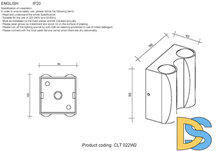 Уличный настенный светильник Crystal Lux CLT 022W2 BL-GO 4000K