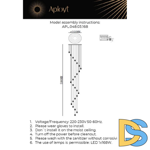 Каскадная люстра Aployt Yulali APL.048.03.168