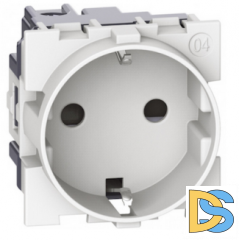 Розетка немецкого стандарта 2К+З 16А винтовые клеммы 2 модуля.Белый. Btichino Living Now