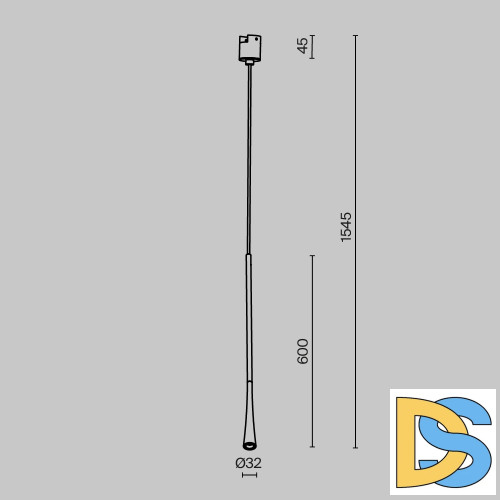 Трековый подвесной магнитный светильник Maytoni Waist TR168-1-7W3K-M-BS