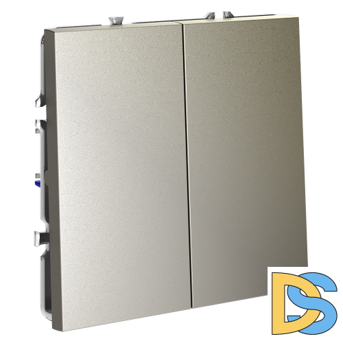 Выключатель встраиваемый VOLTUM S70 двухклавишный 10А, (шелк)