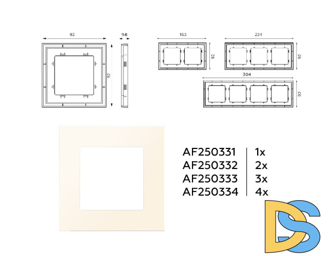 Рамка трехместная Ambrella Volt Qubi AF250333