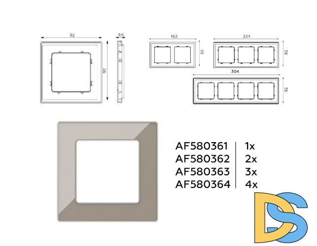 Рамка одноместная Ambrella Volt Arctic AF580361