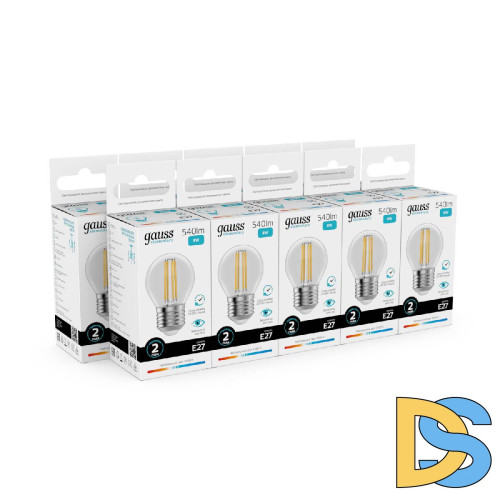 Лампа светодиодная Gauss Filament Elementary E27 8W 4100K 52228