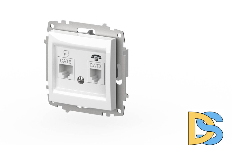 Розетка компьютерная + TF. (Cat 6) ELBI Zena Vega 609-015600-249