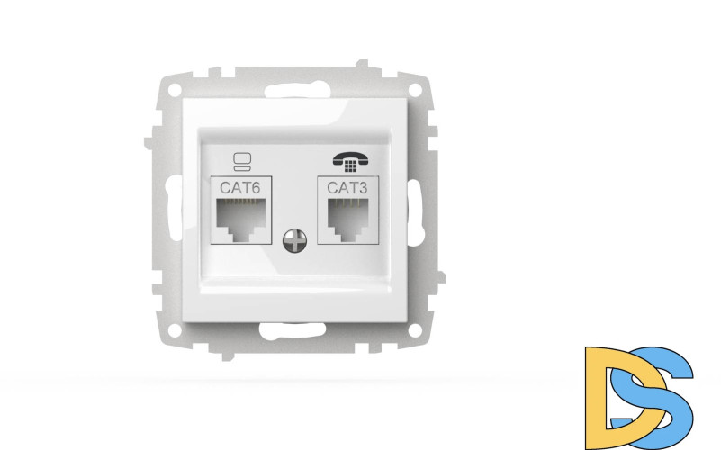 Розетка компьютерная + TF. (Cat 6) ELBI Zena Vega 609-015600-249