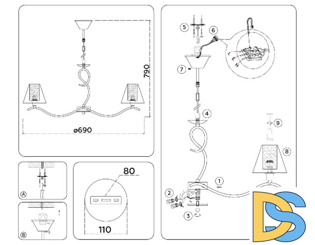 Подвесная люстра Ambrella Light High Light Modern LH57081