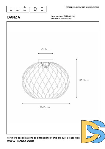 Потолочный светильник Lucide Danza 21128/40/30