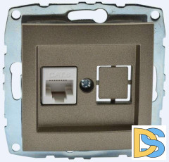 Розетка компьютерная Rj45 Cat6 Mono Electric Despina-Larissa бронза 500-002305-125