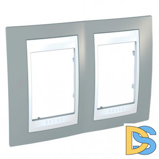 Рамка 2-ая (двойная), Серый/Белый, серия Unica, Schneider Electric