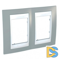 Рамка 2-ая (двойная), Серый/Белый, серия Unica, Schneider Electric