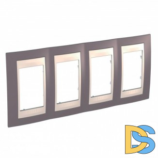 Рамка 4-ая (четверная), Лиловый/Бежевый, серия Unica, Schneider Electric