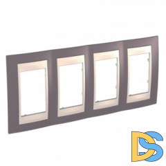Рамка 4-ая (четверная), Лиловый/Бежевый, серия Unica, Schneider Electric