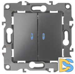 Выключатель двойной с подсветкой Эра 12-1105-12 Б0019291