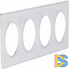 Рамка 4-ая (четверная), Прозрачный белый, серия Odace, Schneider Electric