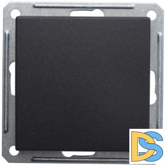 Выключатель 1-клавишный ,проходной (с двух мест) 16А, Черный бархат, серия Wessen 59, Schneider Electric