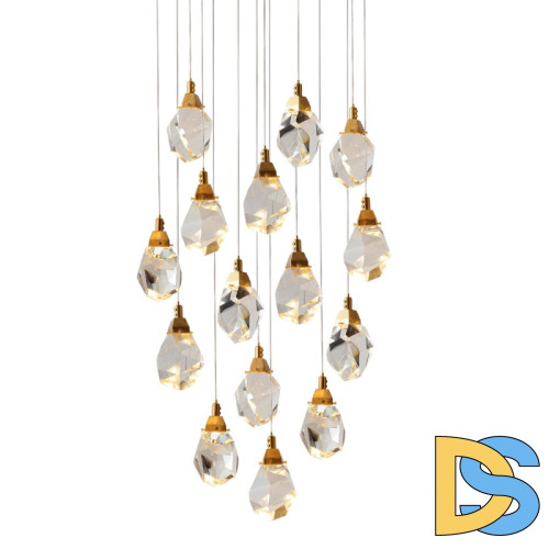Подвесной светильник Delight Collection Crystal rock II 9701P/15R brass