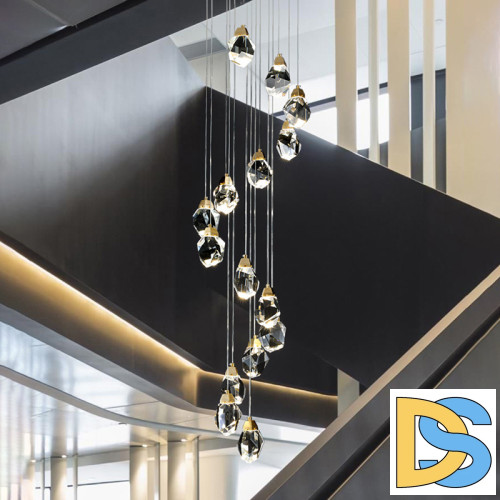 Подвесной светильник Delight Collection Crystal rock II 9701P/15R brass