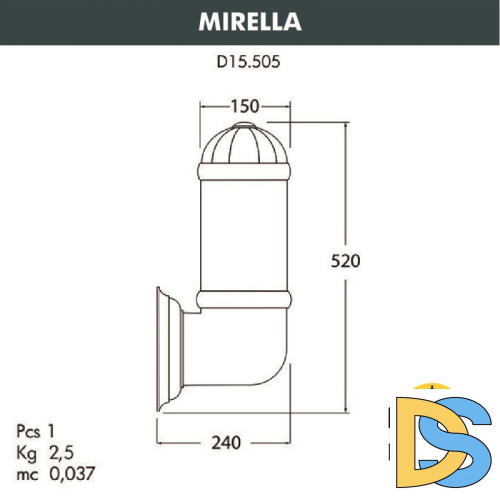 Настенный светильник Fumagalli Sauro D15.505.000.AXF1R.FC1